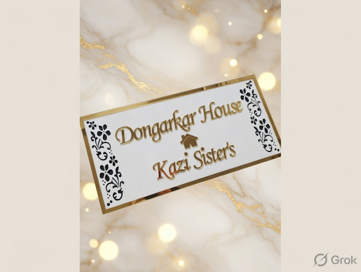 Floral Theme Name Plate