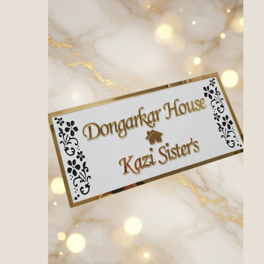 Floral Theme Name Plate