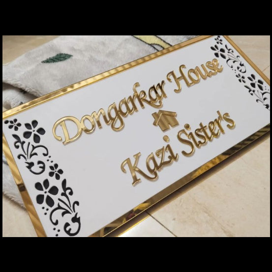 Floral Theme Name Plate